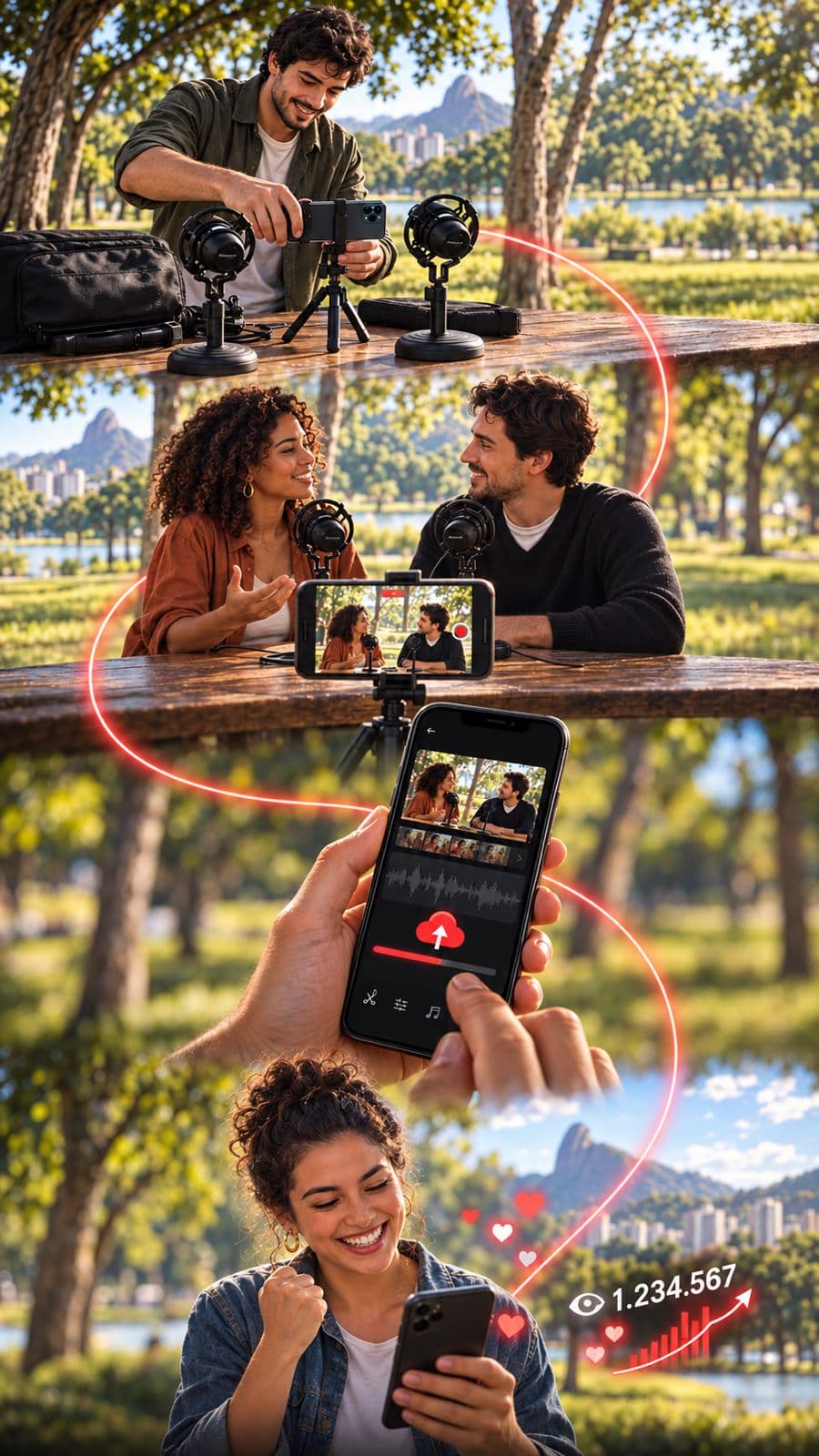 Grave com o celular, a podcut monta os cortes, e o resultado viraliza